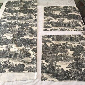 WAVERLY La belle campagne Authentic Screen Print Fabric Remnants 3 Pieces NOS